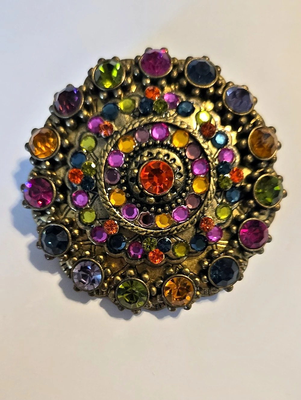 Multicolor Jeweled Statement Belt Buckle